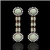 Image 1 : 6.73 ctw Opal & Diamond Earrings 14K Rose Gold - REF-227M3G