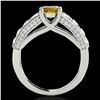 Image 2 : 3.05 ctw Certified SI/I Fancy Intense Yellow Diamond Ring 10k White Gold - REF-436K4Y