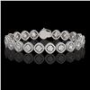 Image 1 : 13.06 ctw Cushion Cut Diamond Micro Pave Bracelet 18K White Gold - REF-1690F2M