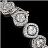 Image 3 : 13.06 ctw Cushion Cut Diamond Micro Pave Bracelet 18K White Gold - REF-1690F2M