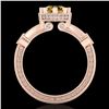 Image 3 : 1.71 ctw Intense Fancy Yellow Diamond Art Deco Ring 18k Rose Gold - REF-345A5N