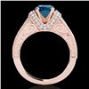 Image 2 : 1.75 ctw SI Certified Blue Diamond Solitaire Antique Ring 10k Rose Gold - REF-184H3R