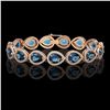 Image 1 : 21.06 ctw London Topaz & Diamond Micro Pave Halo Bracelet 10k Rose Gold - REF-293M3G