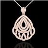 Image 2 : 1.50 ctw Micro Pave VS/SI Diamond Necklace 14k Rose Gold - REF-140Y4X