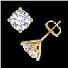 Image 3 : 3.01 ctw VS/SI Diamond Solitaire Art Deco Stud Earrings 18k Yellow Gold - REF-908W2H