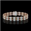 Image 3 : 14.44 ctw Aquamarine & Diamond Bracelet 14K Rose Gold - REF-263H6R