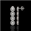 Image 2 : 5.36 ctw Diamond Micro Pave Earrings 18K White Gold - REF-631F6M