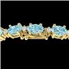 Image 1 : 19.7 ctw Sky Blue Topaz & VS/SI Diamond Eternity Bracelet 10k Yellow Gold - REF-98A2N