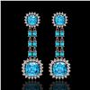 Image 1 : 19.64 ctw Swiss Topaz & Diamond Earrings 14K Rose Gold - REF-232M9G