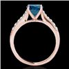 Image 2 : 1.25 ctw SI Certified Fancy Blue Diamond Solitaire Ring 10k Rose Gold - REF-117K3Y