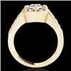 Image 2 : 2 ctw Certified Diamond Solitaire Halo Ring 10k Yellow Gold - REF-286F4M