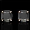 Image 1 : 6 ctw Cushion Black Diamond Designer Earrings 14k Rose Gold - REF-163R6K