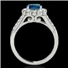 Image 2 : 2 ctw SI Certified Fancy Blue Diamond Solitaire Halo Ring 10k White Gold - REF-177W3H