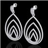 Image 1 : 2.50 ctw Micro Pave VS/SI Diamond Designer Earrings 18k White Gold - REF-277N6F