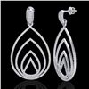 Image 2 : 2.50 ctw Micro Pave VS/SI Diamond Designer Earrings 18k White Gold - REF-277N6F