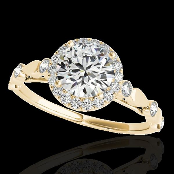 1.25 ctw Certified Diamond Solitaire Halo Ring 10k Yellow Gold - REF-177F3M