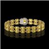 Image 3 : 14.14 ctw Citrine & Diamond Bracelet 14K Yellow Gold - REF-209X3A