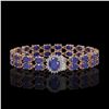 Image 1 : 19.57 ctw Sapphire & Diamond Bracelet 14K Rose Gold - REF-263F6M