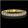 Image 1 : 10.8 ctw Princess Cut Diamond Micro Pave Bracelet 18K Yellow Gold - REF-923G9W