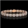 Image 1 : 14.57 ctw Emerald Cut Diamond Micro Pave Bracelet 18K Rose Gold - REF-2284K2Y