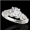 Image 1 : 1.2 ctw Certified Diamond Solitaire Antique Ring 10k White Gold - REF-196M4G