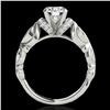 Image 2 : 1.2 ctw Certified Diamond Solitaire Antique Ring 10k White Gold - REF-196M4G