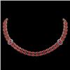Image 1 : 37.23 ctw Tourmaline & Diamond Necklace 14K Rose Gold - REF-527R3K