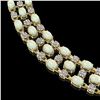 Image 3 : 30.83 ctw Opal & Diamond Necklace 10K Yellow Gold - REF-527G3W