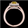 Image 2 : 1.55 ctw Certified SI/I Fancy Intense Yellow Diamond Ring 10k Rose Gold - REF-197F8M