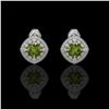 Image 1 : 4.39 ctw Tourmaline & Diamond Victorian Earrings 14K White Gold - REF-131X8A