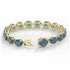 Image 3 : 79 ctw London Blue Topaz & Micro Diamond Bracelet 14k Yellow Gold - REF-272A2N