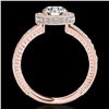 Image 2 : 1.51 ctw Certified Diamond Solitaire Halo Ring 10k Rose Gold - REF-197K8Y