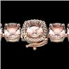 Image 1 : 35 ctw Morganite & Micro Pave Diamond Bracelet 14k Rose Gold - REF-494K4Y
