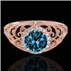 Image 1 : 1.22 ctw SI Certified Fancy Blue Diamond Halo Ring 10k Rose Gold - REF-128Y2X