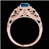 Image 2 : 1.22 ctw SI Certified Fancy Blue Diamond Halo Ring 10k Rose Gold - REF-128Y2X