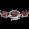 Image 1 : 45.25 ctw Garnet & Diamond Eternity Micro Necklace 14k White Gold - REF-263G6W