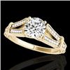 Image 1 : 1.25 ctw Certified Diamond Solitaire Antique Ring 10k Yellow Gold - REF-184H3R