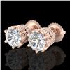 Image 1 : 2.04 ctw VS/SI Diamond Solitaire Art Deco Stud Earrings 18k Rose Gold - REF-361G8W