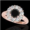 Image 1 : 2.09 ctw Certified VS Black Diamond Solitaire Halo Ring 10k Rose Gold - REF-88N6F