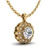 Image 3 : 1.15 ctw VS/SI Diamond Solitaire Art Deco Necklace 18k Yellow Gold - REF-381N8F