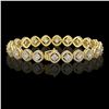 Image 2 : 8.44 ctw Cushion Cut Diamond Micro Pave Bracelet 18K Yellow Gold - REF-736K2Y