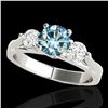Image 1 : 1.50 ctw SI Certified Fancy Blue Diamond 3 Stone Ring 10k White Gold - REF-163F6M
