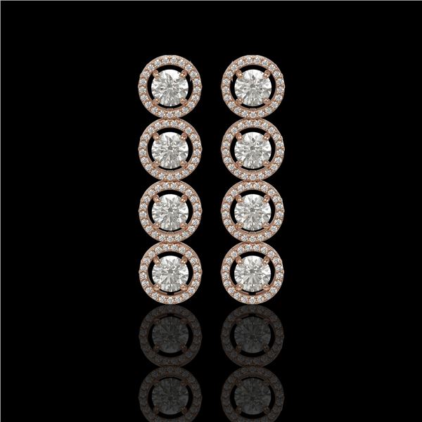 5.36 ctw Diamond Micro Pave Earrings 18K Rose Gold - REF-631G6W