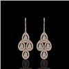 Image 1 : 3.07 ctw Pear Cut Diamond Micro Pave Earrings 18K Rose Gold - REF-269X2A