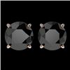 Image 1 : 3 ctw Fancy Black Diamond Solitaire Stud Earrings 10k Rose Gold - REF-60H3R