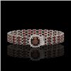 Image 1 : 25.08 ctw Garnet & Diamond Bracelet 14K White Gold - REF-281X8A