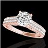 Image 1 : 1.41 ctw Certified Diamond Solitaire Antique Ring 10k Rose Gold - REF-197N8F