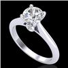 Image 1 : 1.08 ctw VS/SI Diamond Solitaire Art Deco Ring 18k White Gold - REF-244X2A