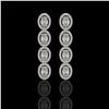Image 1 : 5.33 ctw Oval Cut Diamond Micro Pave Earrings 18K White Gold - REF-736F8M