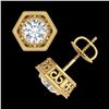 Image 3 : 1.07 ctw VS/SI Diamond Solitaire Art Deco Stud Earrings 18k Yellow Gold - REF-218A2N